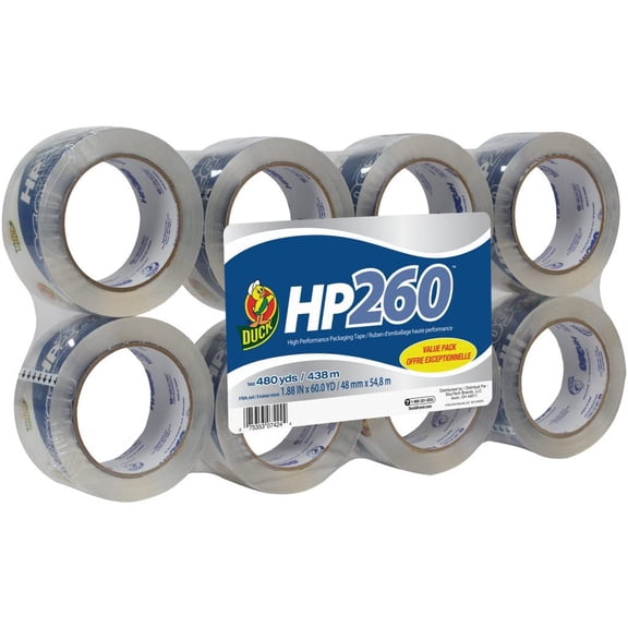 Duck HP260 Packing Tape Refill, 8 Rolls, 1.88 Inch x 60 Yard, Clear (1067839) - 4 Pack (Total 32 Rolls)