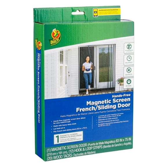 Duck Hands-Free Magnetic Screen for French/Sliding Doors, 75 in. x 83 in.