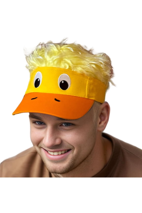 Duck Hat with Hair for Men and Women, Spiked Hair Hats, Crazy Wig Hat Costume, Funny Baseball Cap