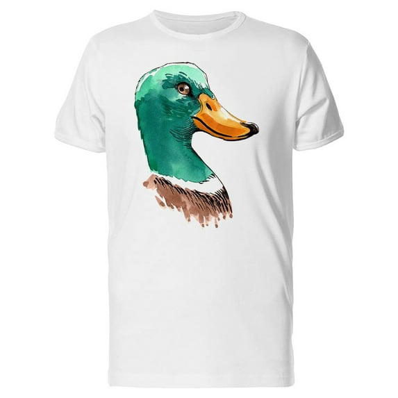 Duck Head In Watercolors T-Shirt Men -Image by Shutterstock, Male 3X-Large