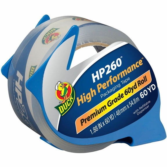 Duck High Performance Packing Tape with Dispenser, 1.88 in. x 60 yd., Clear