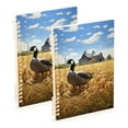 thumbnail image 1 of Duck Houses Trees Wheat Ring Binder Notebook Journey Note Diary College Ruled Spiral Notebook Study Loose Leaf Paper A5 60 Pages, 1 of 8