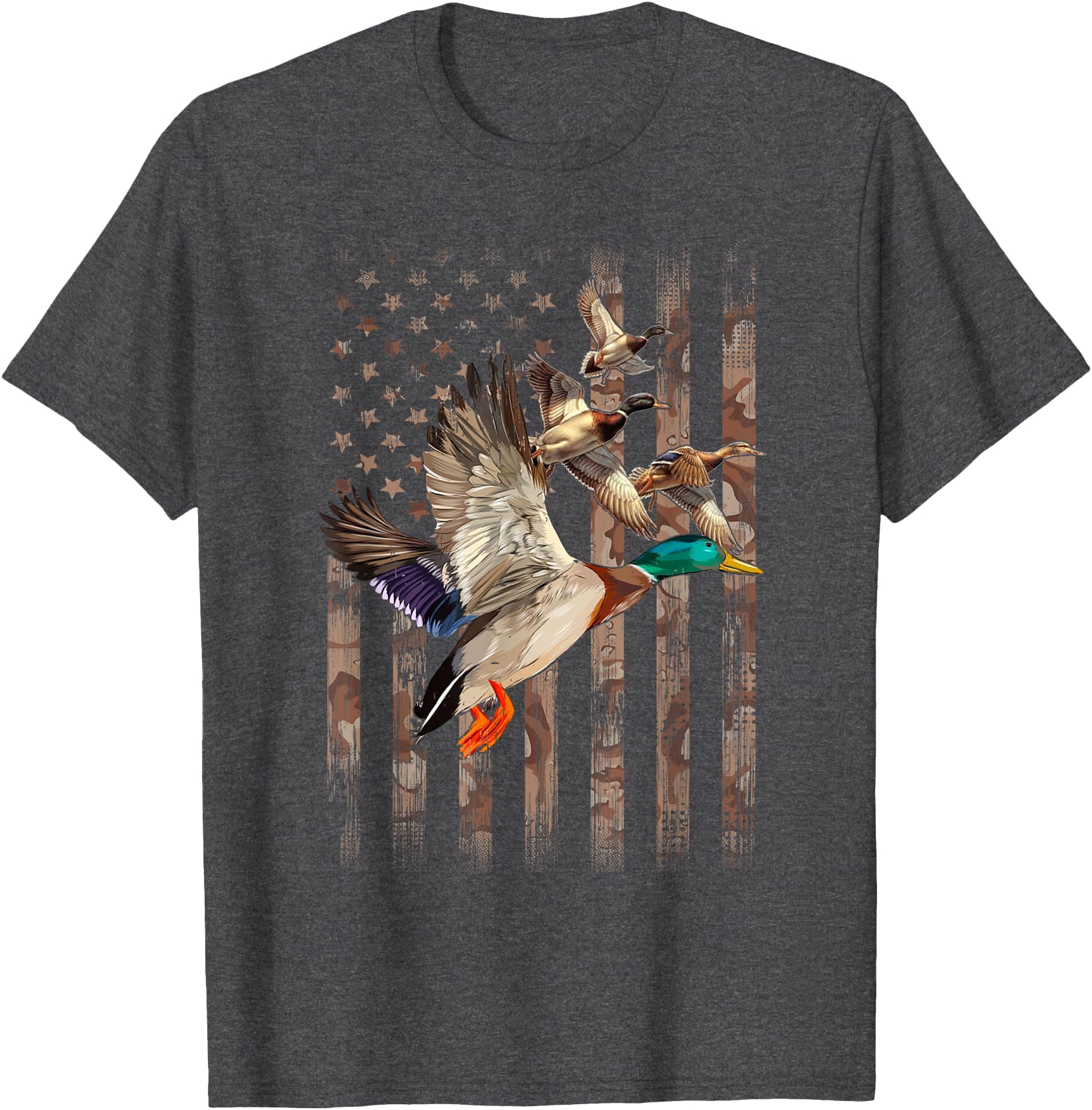 Duck Call Flag Tee Shirt in Washed Denim by Southern Fried Cotton