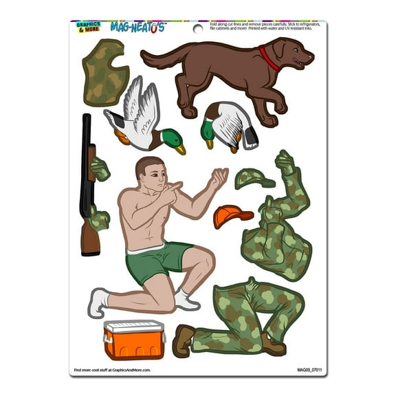 Duck Hunter Dress-Up - Hunting Dog Camouflage Funny MAG-NEATO'S(TM) Refrigerator Magnet