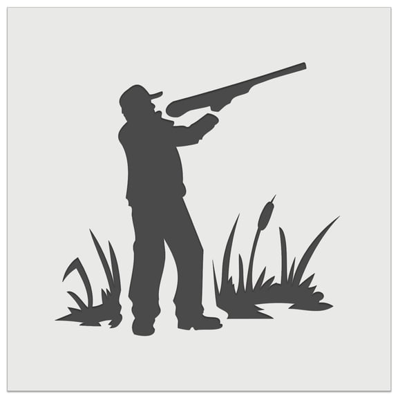 Duck Hunter with Hunting Rifle DIY Cookie Wall Craft Stencil - 4.5 Inch