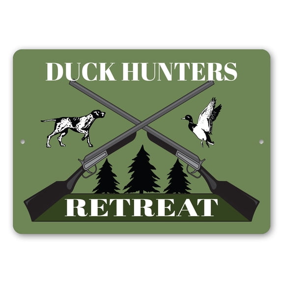 Duck Hunters Aluminum Metal Decor Sign - 10x14 inches