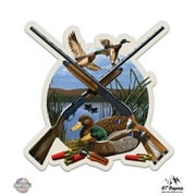 Duck Hunting - 8" Vinyl Sticker - For Car Laptop I-Pad - Waterproof Decal
