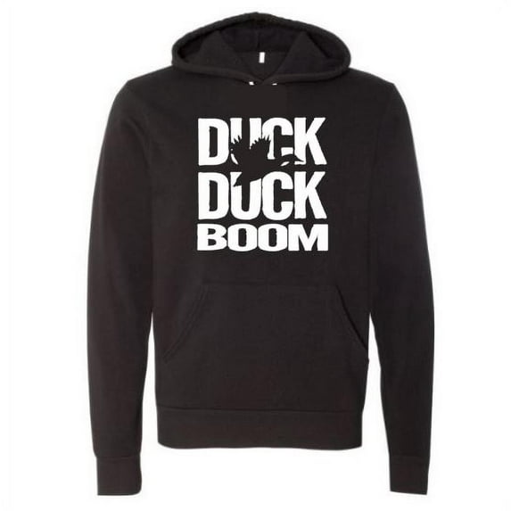 Duck Hunting Apparel, Duck Duck Boom, Duck Hunting Hoodie, Gift For Duck Hunter, Unisex Hoodie, Waterfowl Apparel, Fashion, Humor, Trendy, Black, SMALL