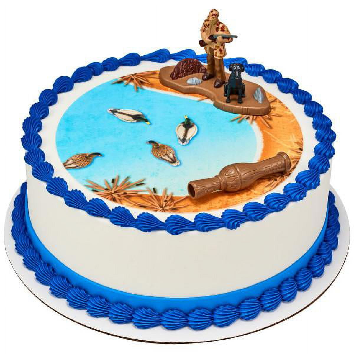 Fishing and Hunting Theme Cake, Fondant Toppers, Hunting, Fishing,  Retirement Cake Topper, Men's Birthday Theme 
