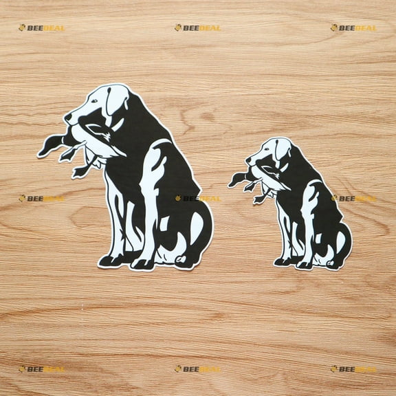 Duck Hunting Dog Hunting Life Black Sticker White Background - 2 Pack Glossy, 4 Inches, 6 Inches - for Car Boat Laptop Cup