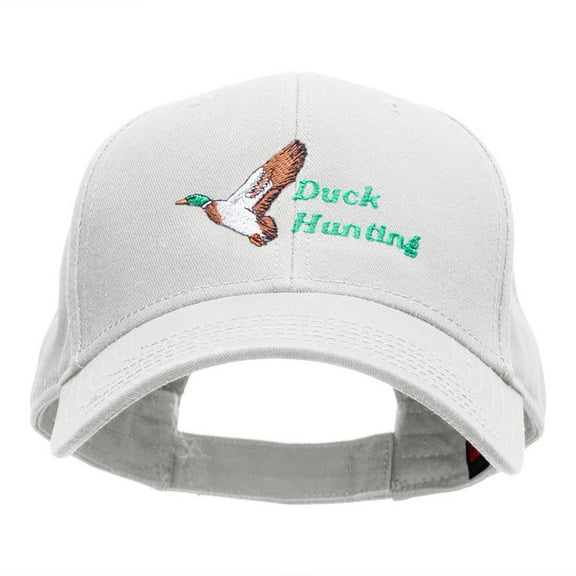 Duck Hunting Embroidered Low Profile Cap - White OSFM