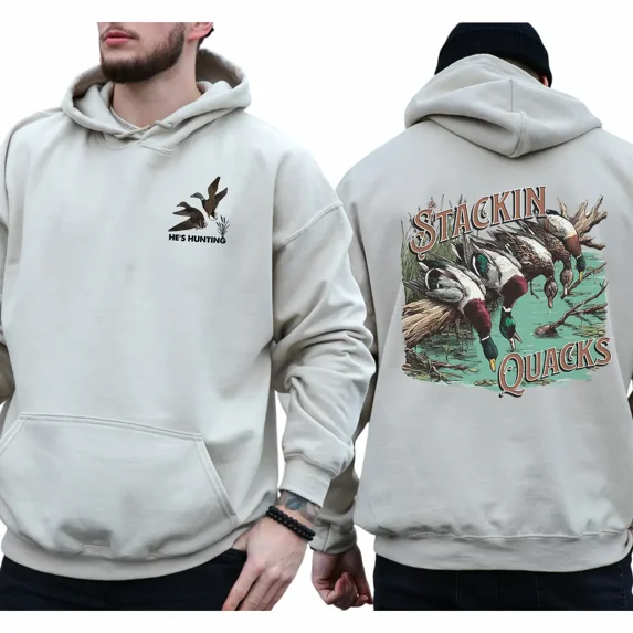 Duck Hunting Hoodie for Men Women – Waterfowl Hunter Sweatshirt, Duck Blind Camouflage Pullover, Hunting Gift for Him, Outdoor Hunting Gear Unisex