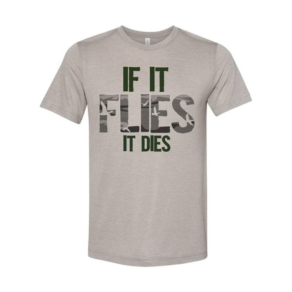 Duck Hunting Shirt, If It Flies It Dies Ghost Camo, Duck Hunting Apparel, Men's Hunting T, Duck Hunting T-Shirt, Adult Hunting Tee, Ducks, Heather Stone, 2XL