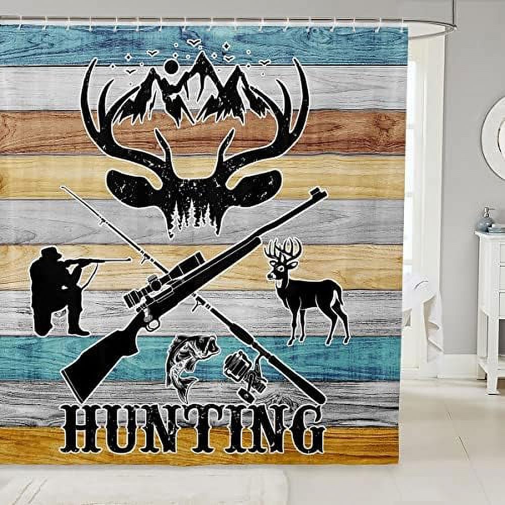 Duck Hunting Shower Curtain Dog Hunter Curtains Wild Animal Mallard