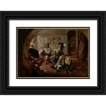 thumbnail image 1 of Duck, Jacob 24x18 Black Ornate Wood Framed with Double Matting Museum Art Print Titled - Interior with Soldiers and Women, 1 of 4
