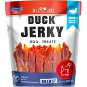 Duck Jerky Dog Treats 680GR - Human Grade Pet Snacks & Grain Free Organic Meat - Natural High Protein Dried Strips - Best Chews for Training Small & Large Dogs - Bulk Soft Pack (Duck)
