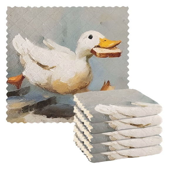 Duck Kitchen Cloth Dish Towels for Drying Washing Absorbent Dish Rags Reusable soft kitchen dishcloth set 6 Pack
