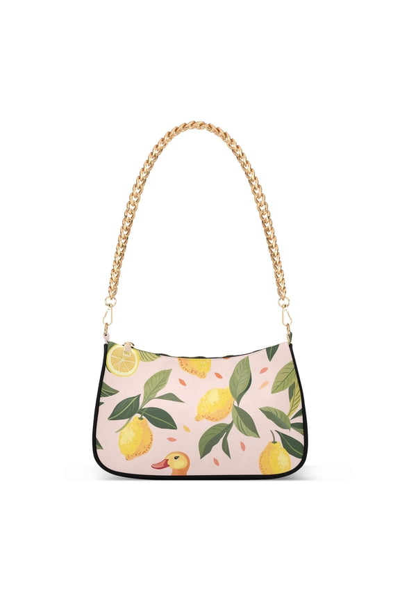 Duck Leaves LemonsWomen Small Shoulder Bag Crossbody Tote Hobo Bags Purse Clutch Handbags with Chain Strap for Women