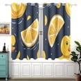 thumbnail image 1 of Duck Lemon 54×55 Inch Black Out Curtains 2 Packs Aesthetic for Bedroom Living Room Sliding Glass Doors Kitchen Windows, 1 of 5