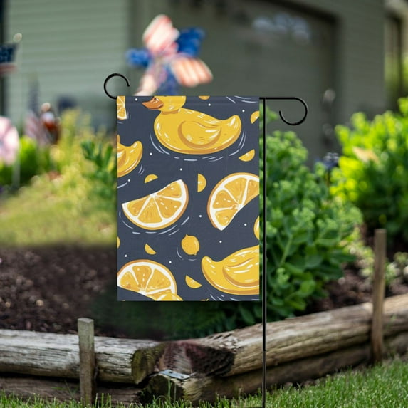 Duck Lemon Garden Flag Double Sided Outdoor Banners for Courtyard Outdoor Lawn Farmhouse Holiday Decorations