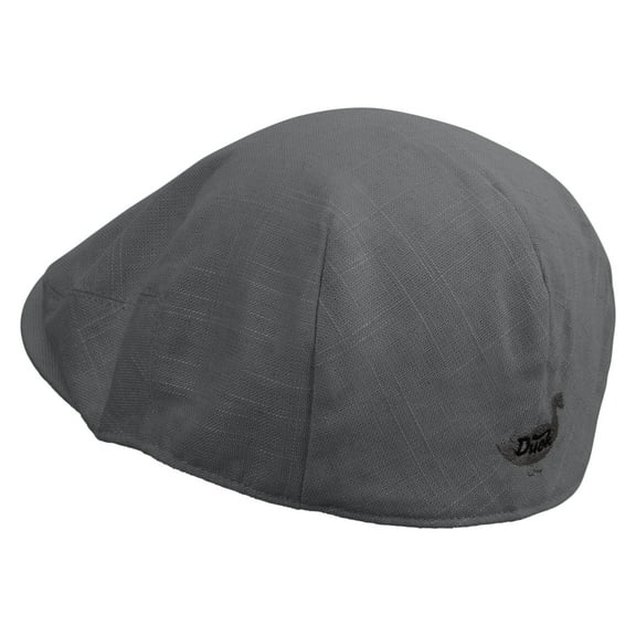 Duck Logo Embroidered Men's Linen Summer Ivy Cap - Slate S-M