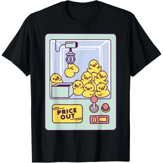 Duck Machine Playful Claw Toy Ducks Arcade Game Style Unisex T-shirt
