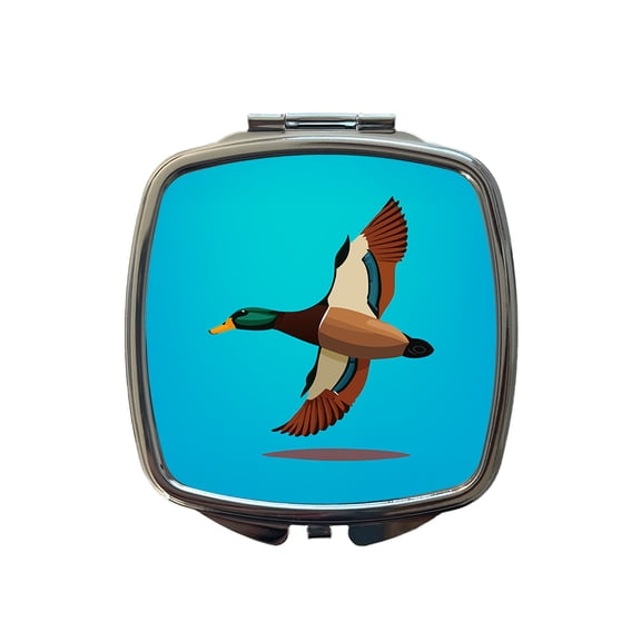 Duck Mallard Flying Hunting Travel Makeup Handbag Purse Small Pocket Compact Mirror
