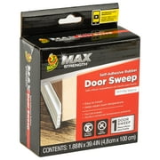 Duck Max Rubber Self-Adhesive Door Sweep, White, 1.88 in. x 39.4 in.