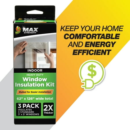 Duck Max Strength 62 in. x 126 in. Rolled Window Insulation Film Kit, Fits up to 3 Windows