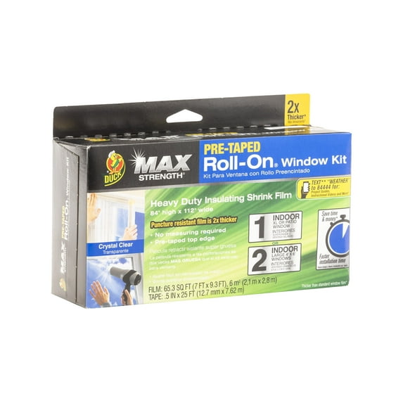 Duck Max Strength Clear Plastic Roll-on XL Patio Window Insulation Kit, 84 in. x 112 in.