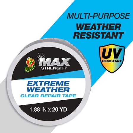Duck Max Strength Extreme Weather 1.88 in. x 20 yd., Clear Tape