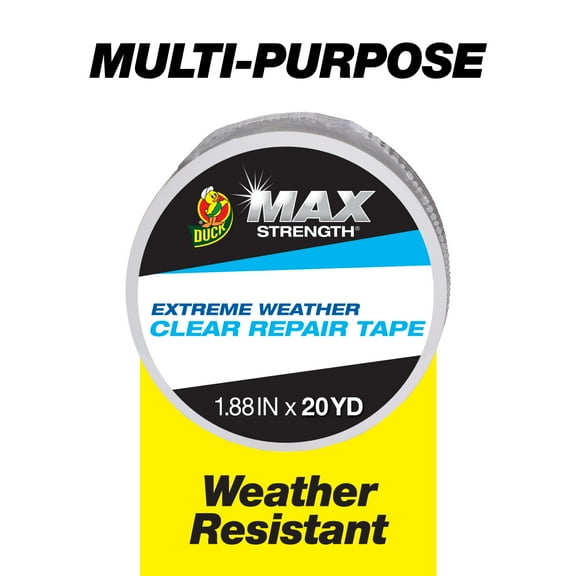 Duck Max Strength Extreme Weather 1.88 in. x 20 yd. Clear Tape