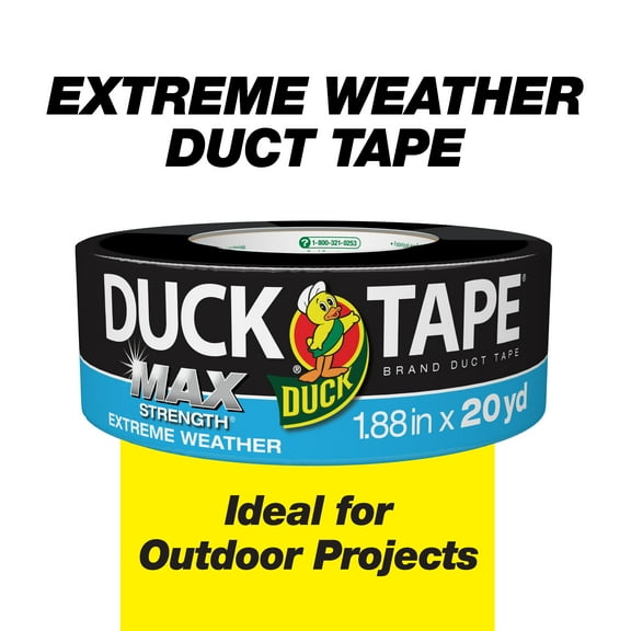Duck Max Strength Extreme Weather Duct Tape , Silver, 1.88 in. x 20 yard