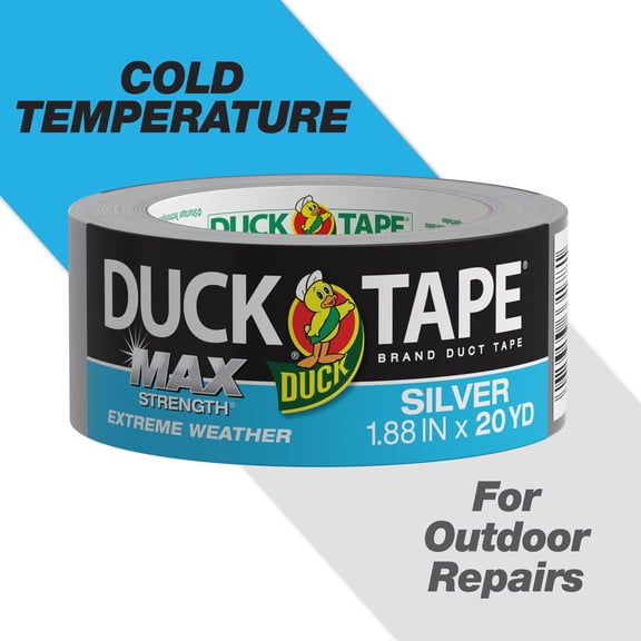 Duck Max Strength Extreme Weather Duct Tape, 1.88 in. x 20 yard, Silver