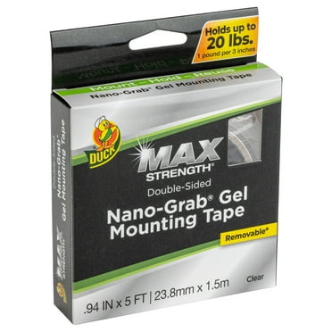 Duck Max Strength Nano Grab Multi-Purpose .94 in. x 5 ft. Clear Acrylic Gel Tape, 1 Pack