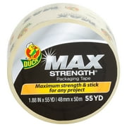 Duck Max Strength Packing Tape, 1.88 in x 55 yd, Clear, 1 Refill Roll