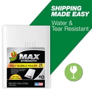 Duck Max Strength Self-Sealing Poly Bubble Mailer #0, 6 x 9, Solid White, 25 Pack