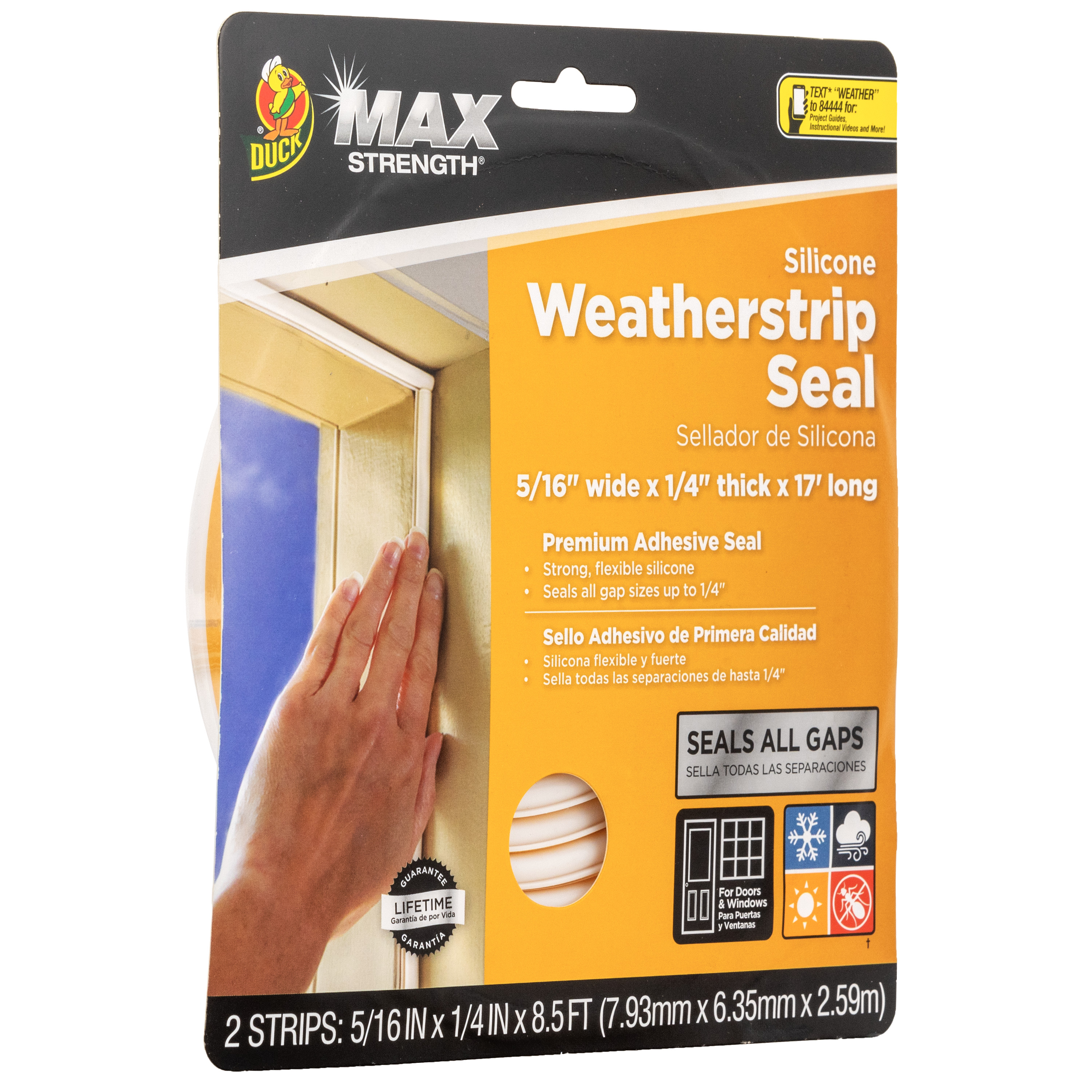 Duck Max Strength White Silicone 17 ft. Weatherstrip Seal - image 1 of 11