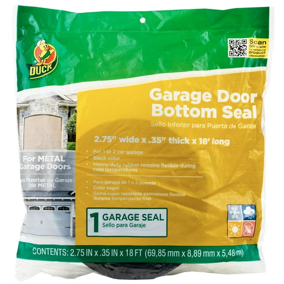 Duck Metal Garage Door Bottom - Black, 2.75 in. x 18 ft.