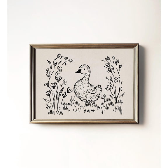 Duck Minimal Farm Nursery Unframed Paper Print