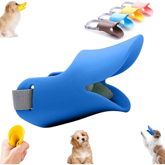 Duck Muzzle for Dogs, Duck Bill Muzzle for Dogs, Duck Muzzle for Small Dogs, Duck Face Muzzle for Dogs, Duck Muzzle for Small Dogs 5-15lbs, Soft Duckbill Silicone Muzzle (Blue, s)