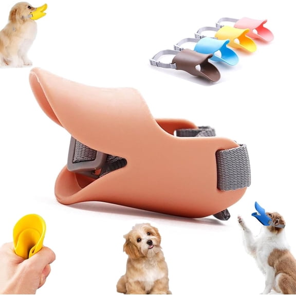 Duck Muzzle for Dogs, Duck Bill Muzzle for Dogs, Duck Muzzle for Small Dogs, Duck Face Muzzle for Dogs, Duck Muzzle for Small Dogs 5-15lbs, Soft Duckbill Silicone Muzzle (Pink, s)