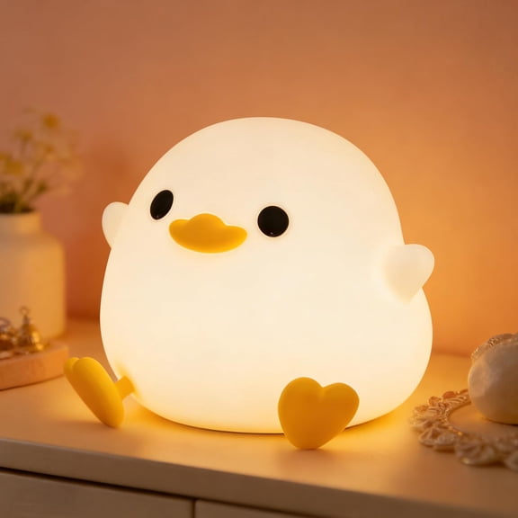 Duck Night Light, Cute DoDo Lamp, Squishy Silicone Dimmable Bedside Light for Baby Kids Nursery with Timer, Rechargeable Touch Nightlight Boys Girls Room Decor, Mothers Day Gift