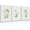 thumbnail image 1 of Duck Nursery Canvas Wall Art Funny white duck Cute Animal Baby Room Painting Picture Wall Decor Green Rain Gear Duck Art Print Artwork Print Artwork for Boy Bedroom Kids Nursery(only canvas), 1 of 6