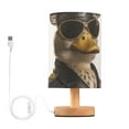 thumbnail image 1 of Duck Officer Sunglasses Table Lamp USB Bedside Desk Nightstand Lamp Printed Gifts Small Lamp Wood Base for Bedroom Living Room Kids Room College Dorm, 1 of 7