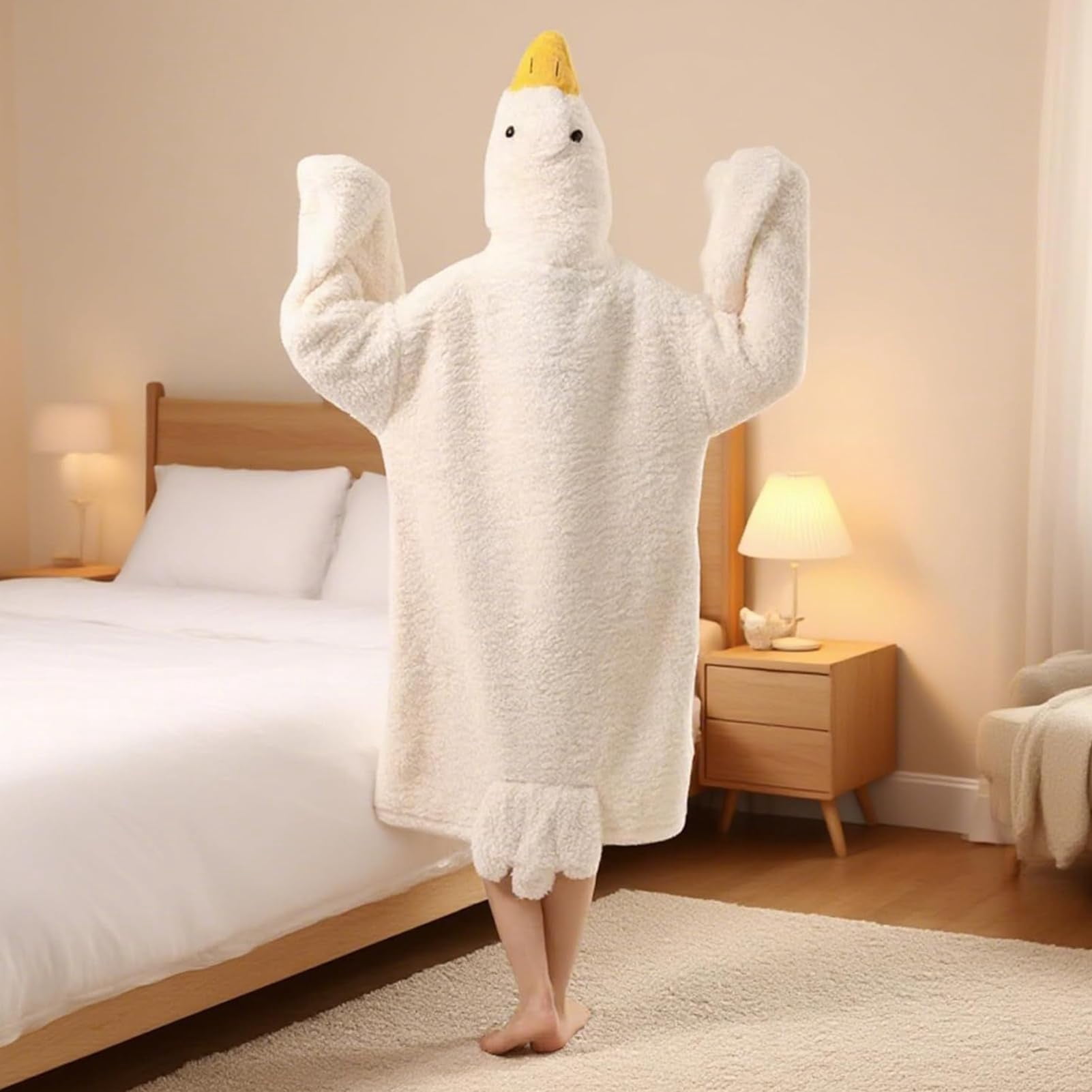 Duck Onesie, Duck Pajamas, Snuggy Ducks, Wearable Goose Blanket Hoodie Onesie, Duck Oversized Blankets Hooded Costume for Adult, Warm Cozy Sleeping Bag