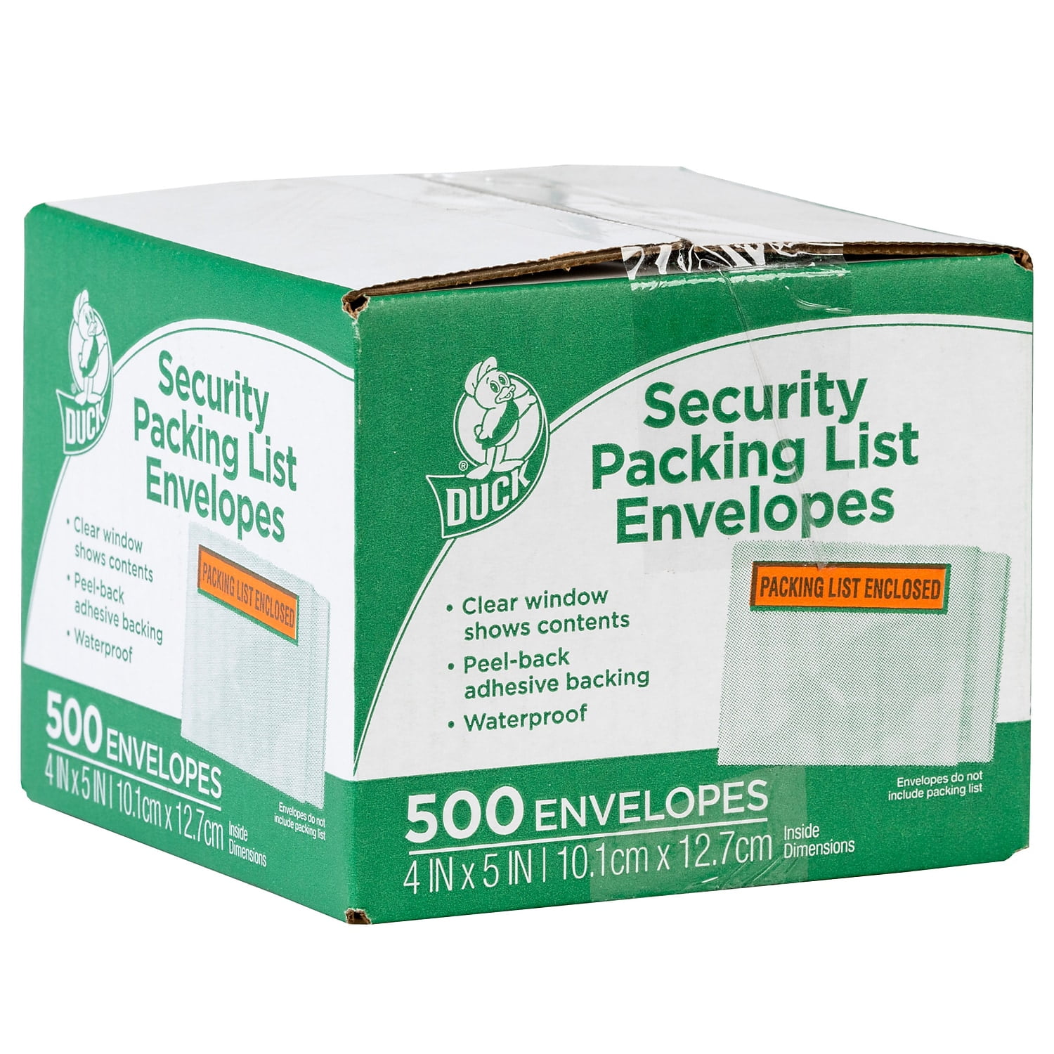 Duck Packing List Envelopes Clear Window 500/BX 729465