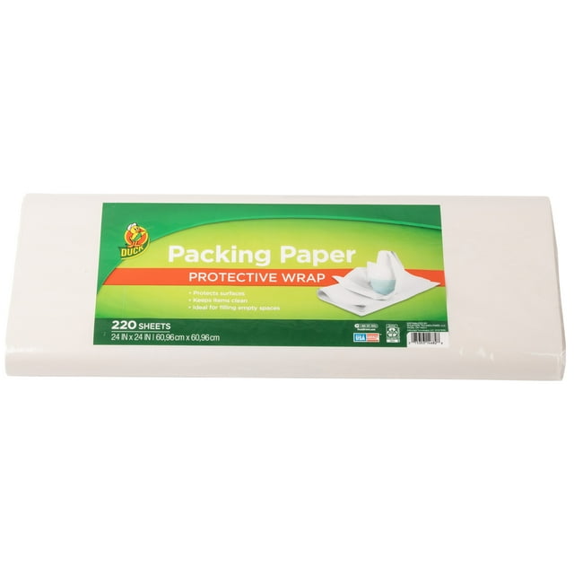 Duck Packing Paper, 24 in x 24 in, White, 220 Sheets