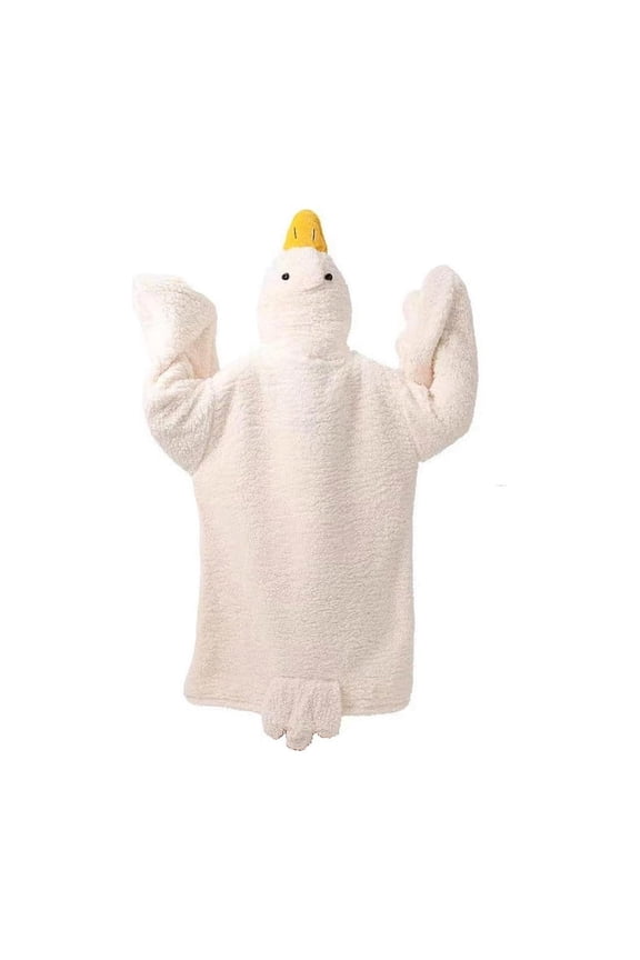 Duck Pajamas, Duck Onesie for Adults, Cozy Fleece Wearable Blanket Hoodie, Funny Animal Costume for Lounging