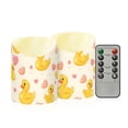 thumbnail image 1 of Duck Pattern Flameless Candles 2 PCS with Remote Realistic Moving Flame LED Tapered Pillar Set for Home Decor, 1 of 7
